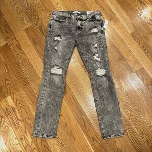 NWT Pac Sun mens distressed black/gray skinny jeans 32x32